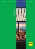 Catálogo de pérgolas de color verde con una imagen en vertical de una terraza con una pérgola